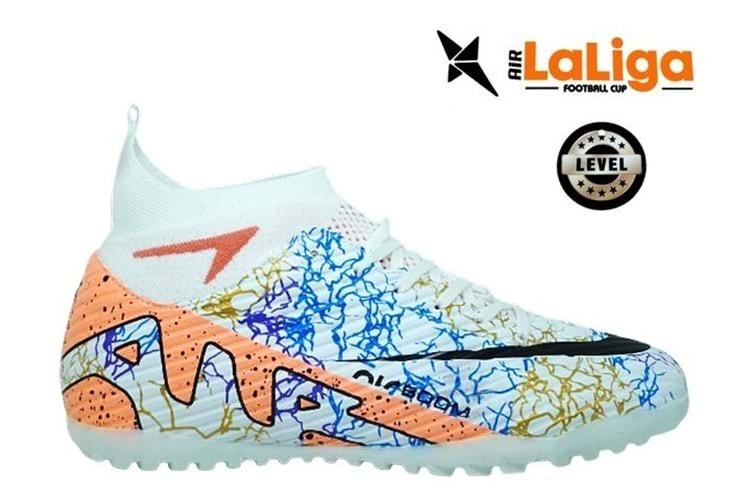 M- AIR LALİGA H.SAHA - 600 - ÇORAPLI - BEYAZ-SOMON-DESENLİ