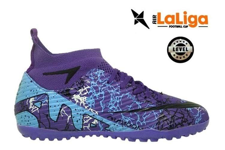 M- AIR LALİGA H.SAHA - 600 - ÇORAPLI - MOR-SİYAH-DESENLİ