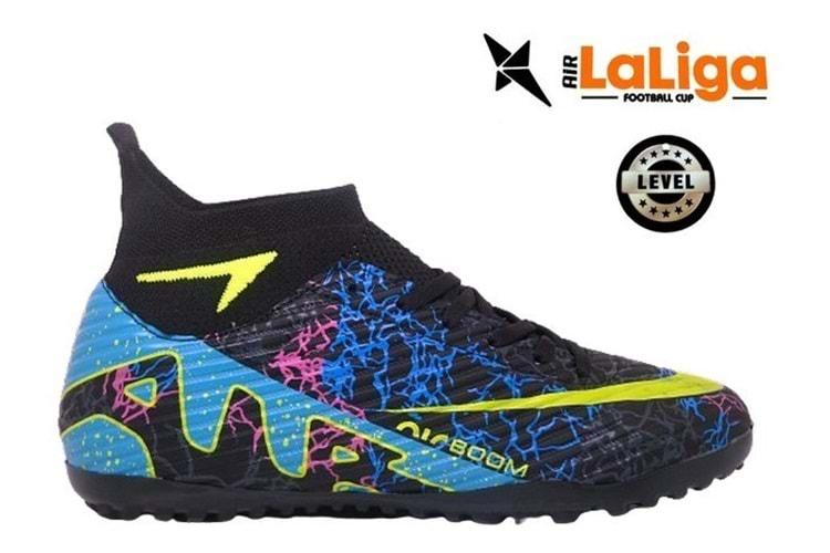 M- AIR LALİGA H.SAHA - 600 - ÇORAPLI - SİYAH-TURKUAZ-DESENLİ