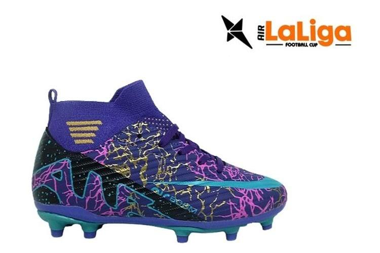 F- AIR LALİGA KRAMPON - 565 - ÇORAPLI - MOR-TURKUAZ-DESENLİ