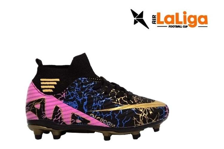 F- AIR LALİGA KRAMPON - 565 - ÇORAPLI - SİYAH-ALTIN-DSL-28-32