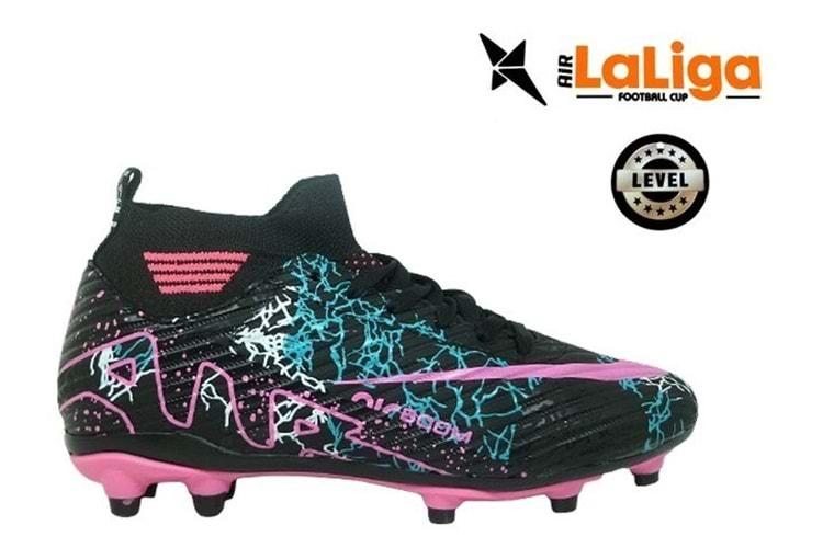 G- AIR LALİGA KRAMPON - 600 - ÇORAPLI - SİYAH-FUJYA-DESENLİ