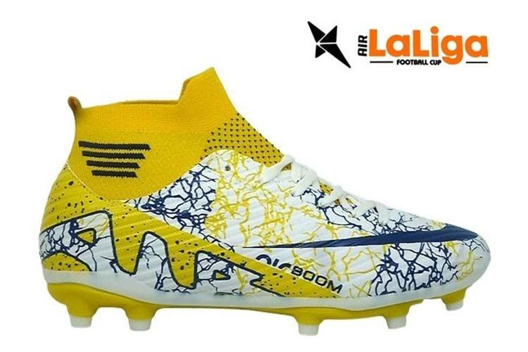 M- AIR LALİGA KRAMPON - 565 - ÇORAPLI - BEYAZ-SARI-DESENLİ