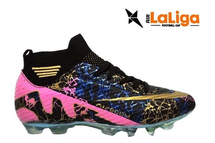 M- AIR LALİGA KRAMPON - 565 - ÇORAPLI - SİYAH-ALTIN-DESENLİ-ŞEFFAF