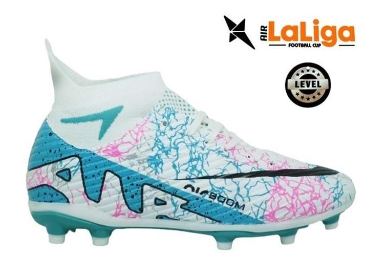 M- AIR LALİGA KRAMPON - 600 - ÇORAPLI - BEYAZ-TURKUAZ-DESENLİ