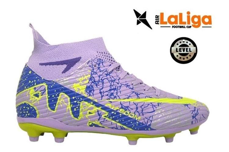 M- AIR LALİGA KRAMPON - 600 - ÇORAPLI - LİLA-MOR-DESENLİ
