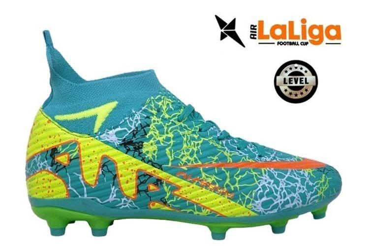 M- AIR LALİGA KRAMPON - 600 - ÇORAPLI - TURKUAZ-SARI-DESENLİ