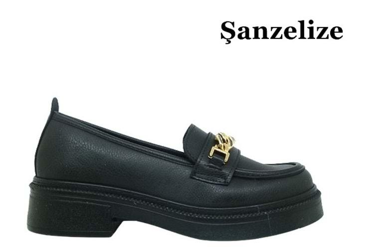 Z- ŞANZELİZE AYAKKABI - K-22 - SİYAH-CİLT