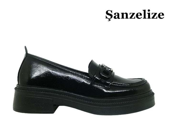 Z- ŞANZELİZE AYAKKABI - K-23 - SİYAH-KIRIŞIK-RUGAN