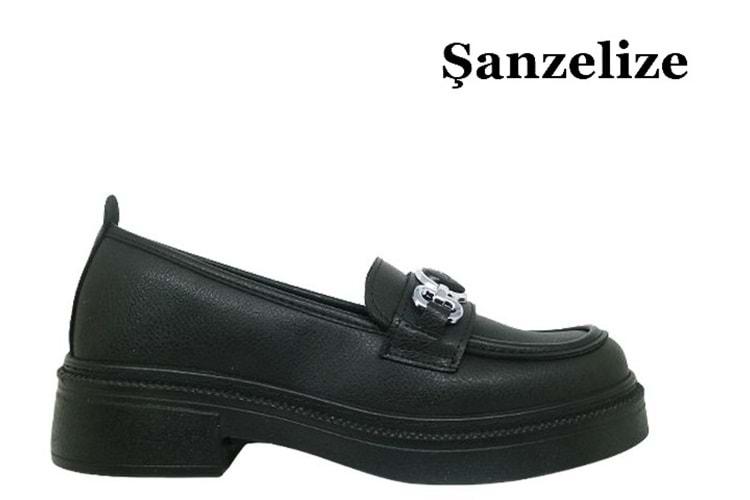 Z- ŞANZELİZE AYAKKABI - K-24 - SİYAH-CİLT
