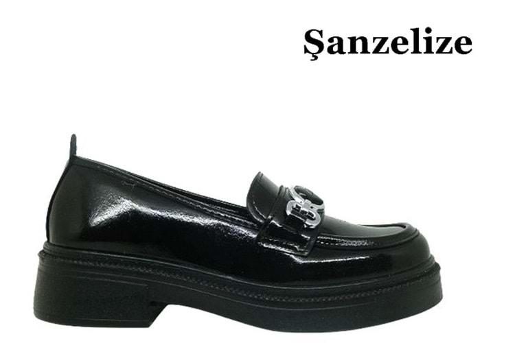 Z- ŞANZELİZE AYAKKABI - K-24 - SİYAH-KIRIŞIK-RUGAN