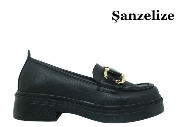Z- ŞANZELİZE AYAKKABI - K-26 - SİYAH-CİLT