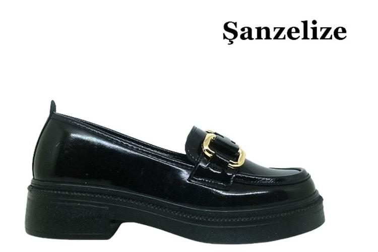 Z- ŞANZELİZE AYAKKABI - K-26 - SİYAH-KIRIŞIK-RUGAN