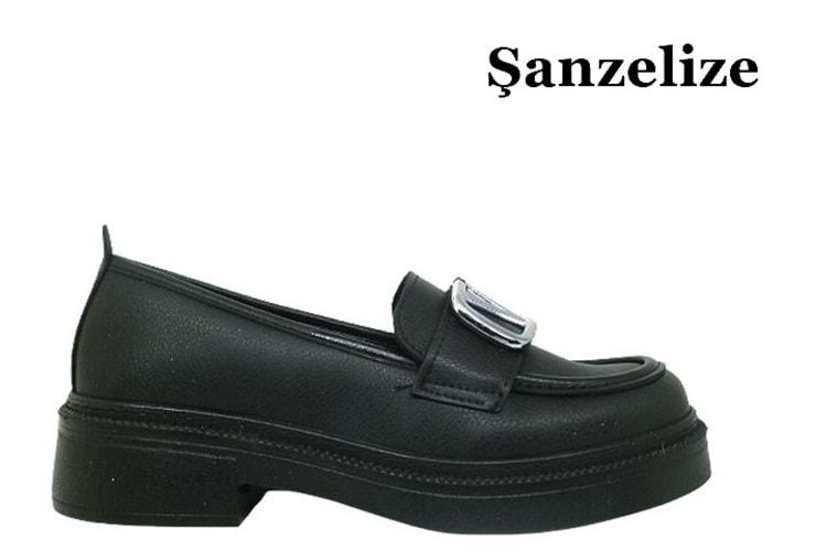 Z- ŞANZELİZE AYAKKABI - K-27 - SİYAH-CİLT
