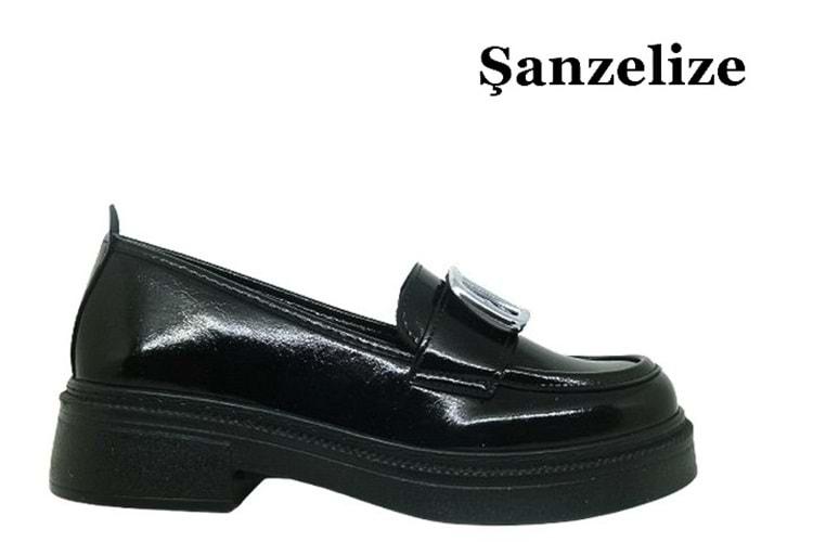 Z- ŞANZELİZE AYAKKABI - K-27 - SİYAH-KIRIŞIK-RUGAN