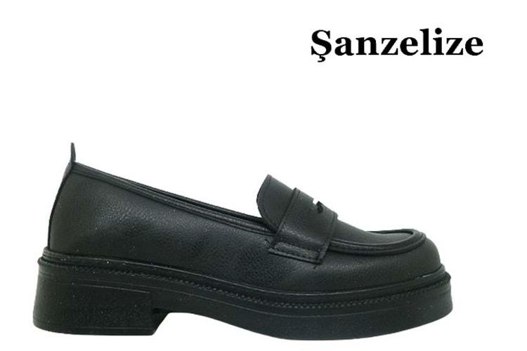 Z- ŞANZELİZE AYAKKABI - K-28 - SİYAH-CİLT
