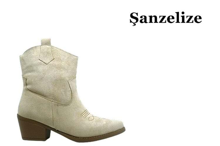 Z- ŞANZELİZE ÇİZME KISA - K-151 - WESTERN - SÜET-BEJ
