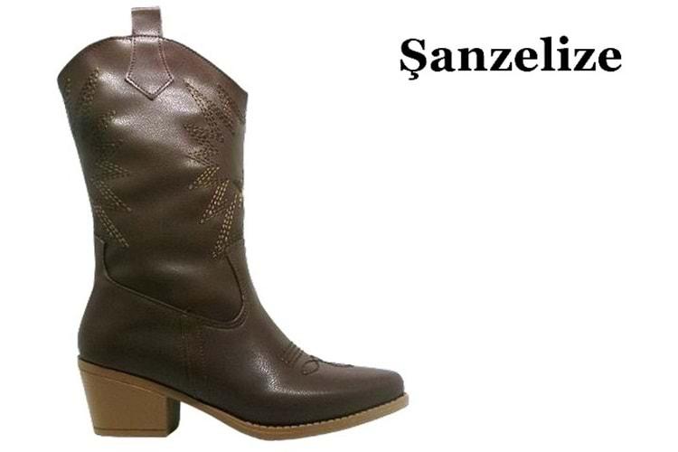 Z- ŞANZELİZE ÇİZME UZUN - K-150 - WESTERN - CİLT-KAHVE