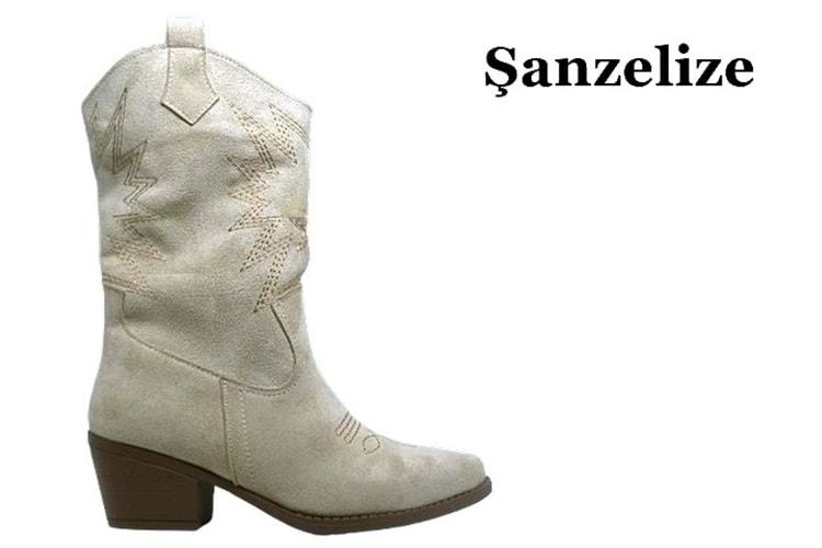 Z- ŞANZELİZE ÇİZME UZUN - K-150 - WESTERN - SÜET-BEJ