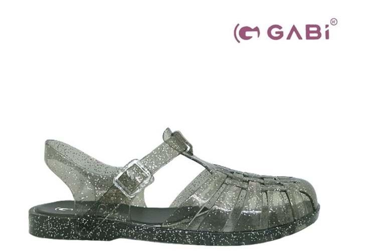 Z- GABİ DENİZ ŞEFFAF SANDALET - J-3 - SİYAH-SİMLİ