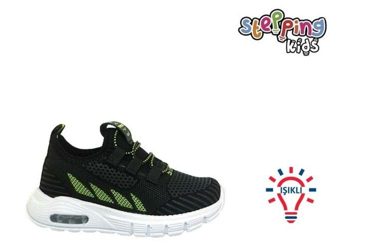 B- STEPPİNG SPOR IŞIKLI - 126 - VELVET / SİYAH-F.SARI