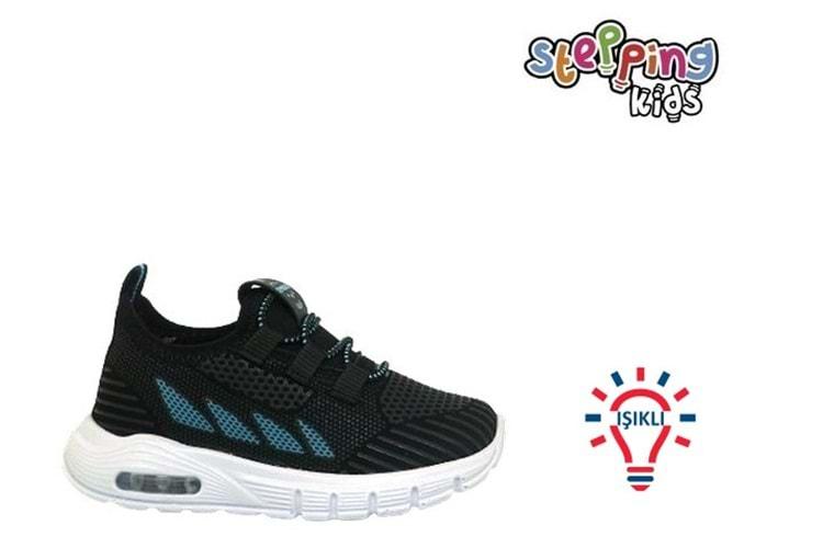 B- STEPPİNG SPOR IŞIKLI - 126 - VELVET / SİYAH-TURKUAZ