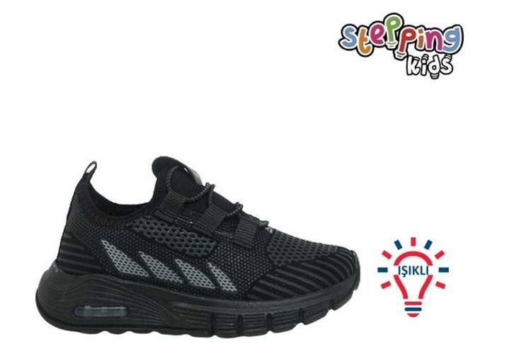 P- STEPPİNG SPOR IŞIKLI - 502 - VELVET / SİYAH-FÜME