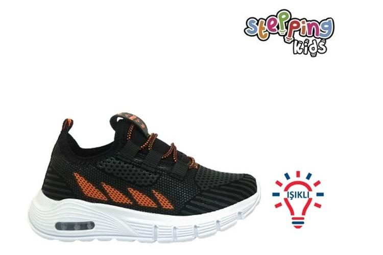 P- STEPPİNG SPOR IŞIKLI - 502 - VELVET / SİYAH-F.ORANGE